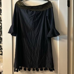 Black with gold detail swimsuit coverup by Cabana